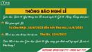 THÔNG BÁO THỜI GIAN NGHỈ LỄ GIỖ TỔ HÙNG VƯƠNG  GIỖ TỔ HÙNG VƯƠNG VÀ QUỐC TẾ LAO ĐỘNG